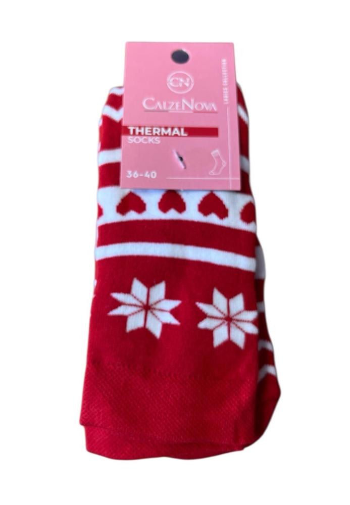 Sosete Craciun dama ,Interior tip prosop,Imprimeu inimi, Engros